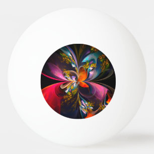 Modern Floral Abstract Art Red Blue Pattern #13 Ping Pong Ball