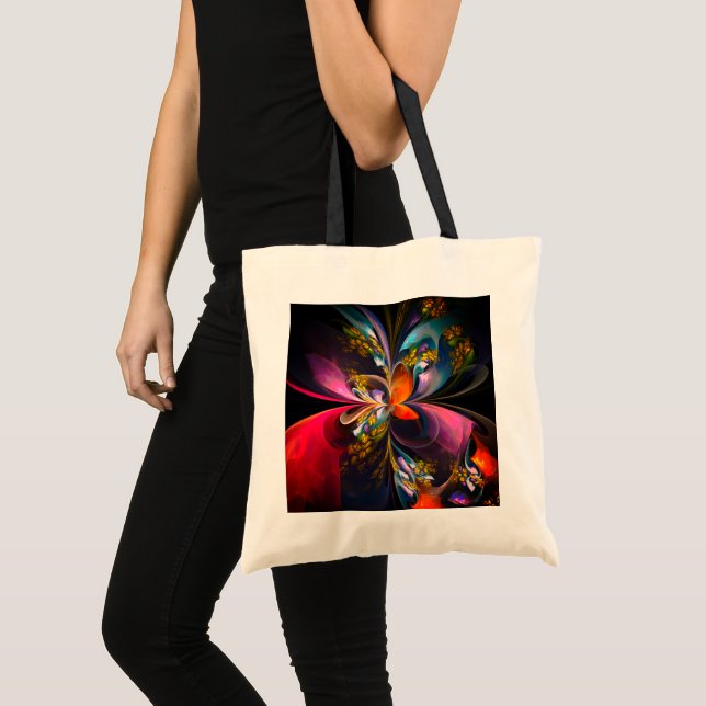 Modern Floral Abstract Art Red Blue Pattern #13 Tote Bag (Front (Product))