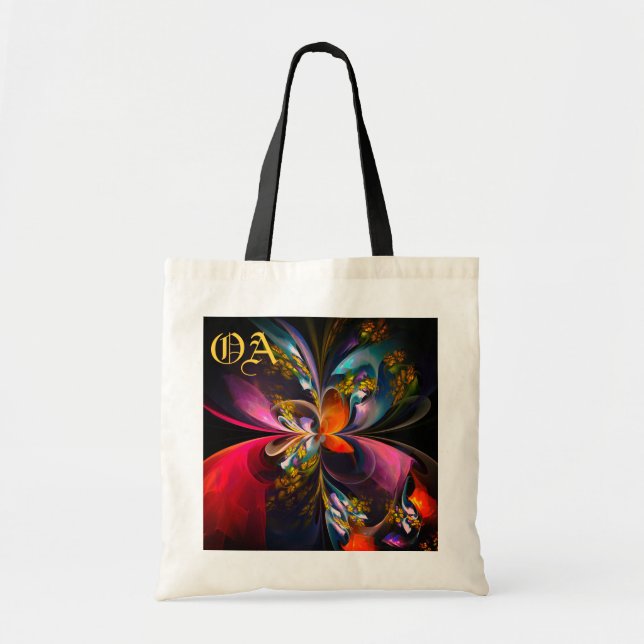 Modern Floral Abstract Art Red Blue Pattern #13 Tote Bag (Front)