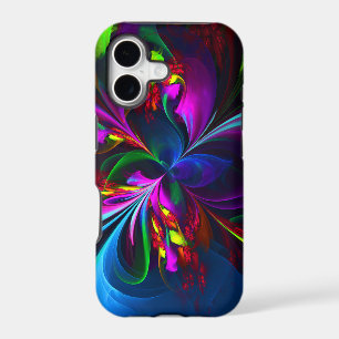 Modern Floral Abstract Art Red Blue Pattern #15