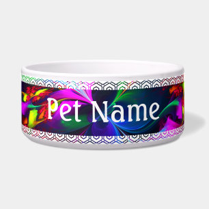 Modern Floral Abstract Art Red Blue Pattern #15