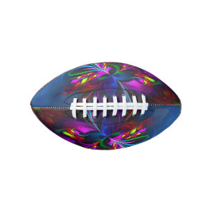 Modern Floral Abstract Art Red Blue Pattern #15 American Football