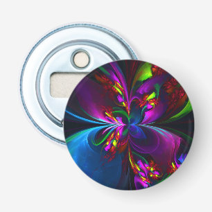 Modern Floral Abstract Art Red Blue Pattern #15 Bottle Opener