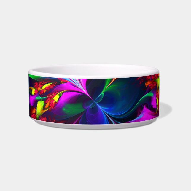 Modern Floral Abstract Art Red Blue Pattern #15 Bowl (Front)