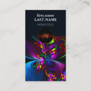 Modern Floral Abstract Art Red Blue Pattern #15 Business Card