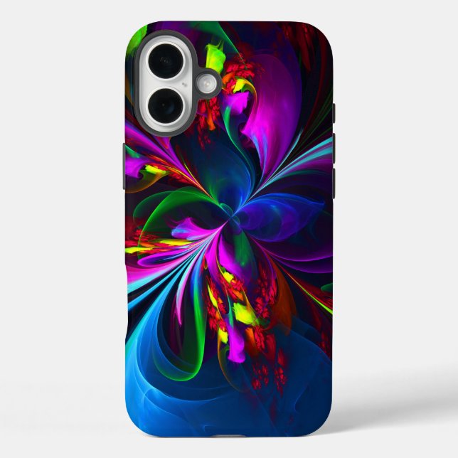 Modern Floral Abstract Art Red Blue Pattern #15 Case-Mate iPhone Case (Back)