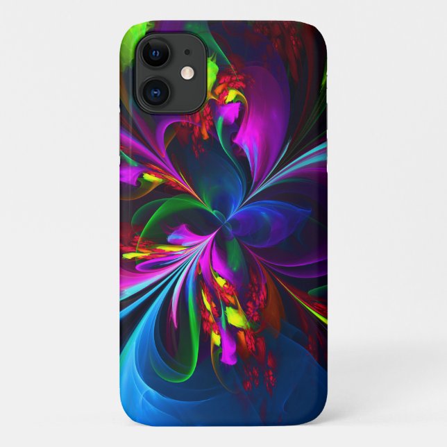 Modern Floral Abstract Art Red Blue Pattern #15 Case-Mate iPhone Case (Back)
