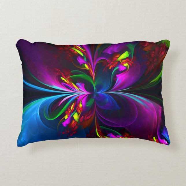 Modern Floral Abstract Art Red Blue Pattern #15 Decorative Cushion (Front)