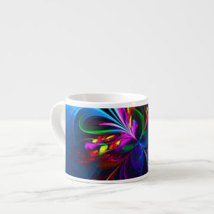 Modern Floral Abstract Art Red Blue Pattern #15 Espresso Cup