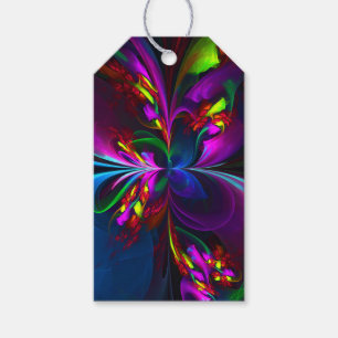 Modern Floral Abstract Art Red Blue Pattern #15 Gift Tags