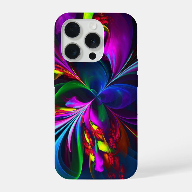 Modern Floral Abstract Art Red Blue Pattern #15 iPhone Case (Back)