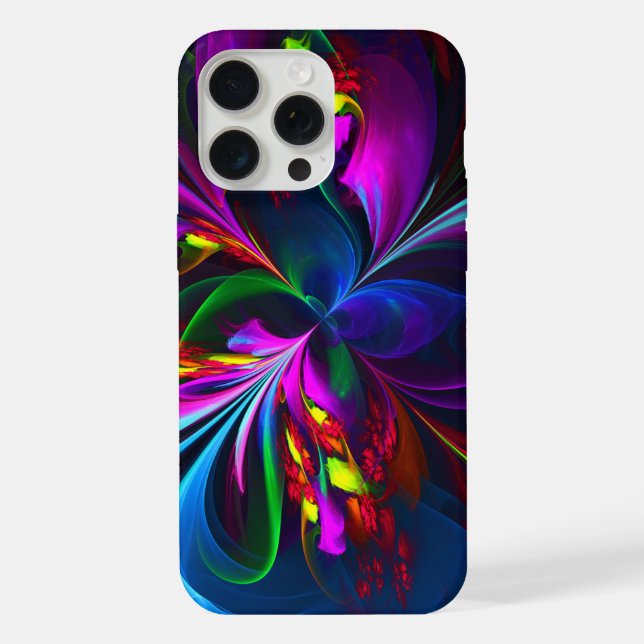 Modern Floral Abstract Art Red Blue Pattern #15 iPhone Case (Back)