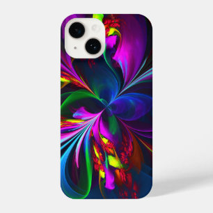 Modern Floral Abstract Art Red Blue Pattern #15 iPhone 14 Case