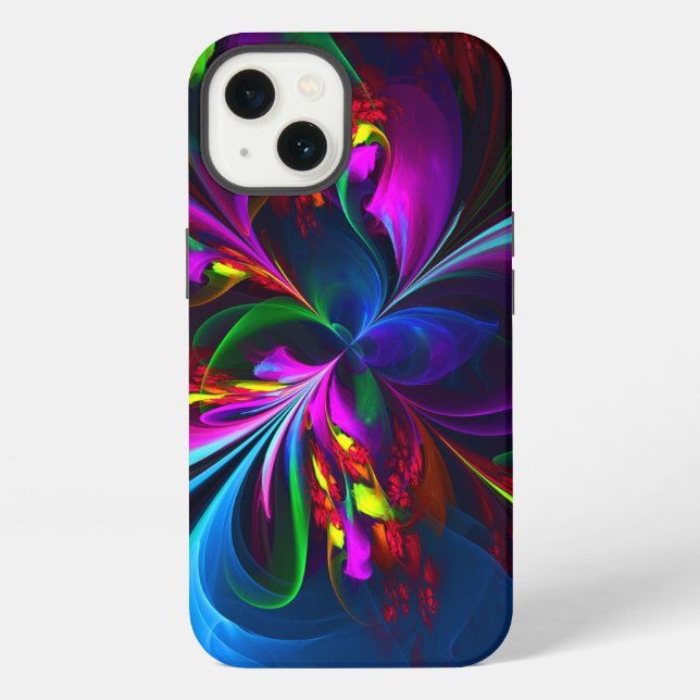 Modern Floral Abstract Art Red Blue Pattern #15 iPhone Case (Back)