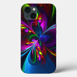 Modern Floral Abstract Art Red Blue Pattern #15 iPhone 13 Case