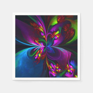 Modern Floral Abstract Art Red Blue Pattern #15 Napkin