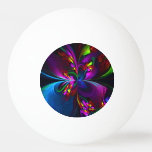 Modern Floral Abstract Art Red Blue Pattern #15 Ping Pong Ball