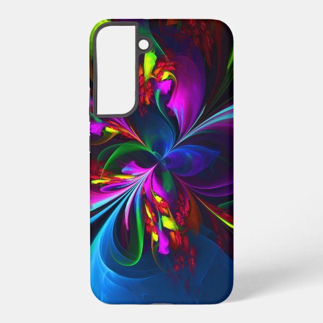 Modern Floral Abstract Art Red Blue Pattern #15 Samsung Galaxy S22+ Case (Back)