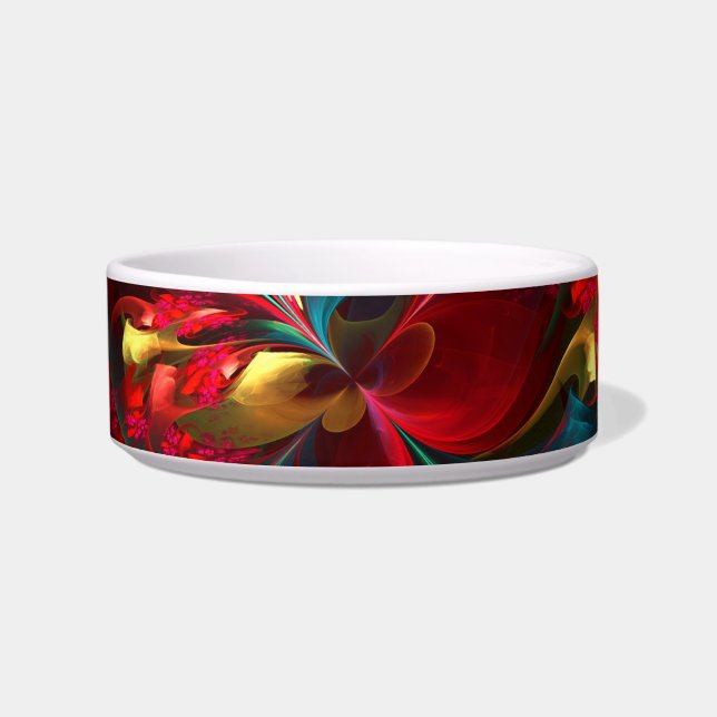 Modern Floral Abstract Art Red Green Pattern #11 Bowl (Front)