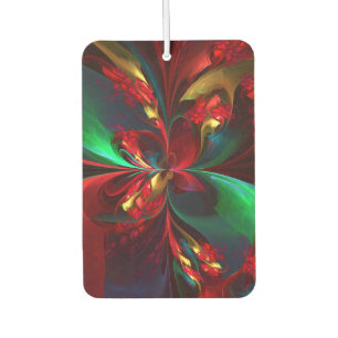 Modern Floral Abstract Art Red Green Pattern #11 Car Air Freshener
