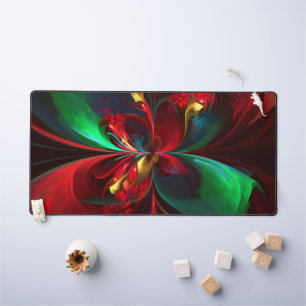 Modern Floral Abstract Art Red Green Pattern #11 Desk Mat