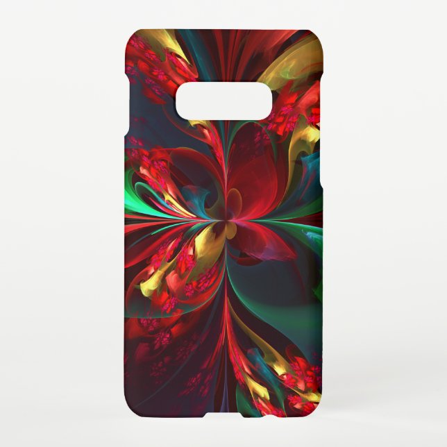 Modern Floral Abstract Art Red Green Pattern #11 Samsung Galaxy Case (Back)