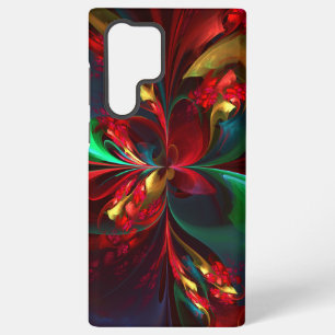 Modern Floral Abstract Art Red Green Pattern #11 Samsung Galaxy Case
