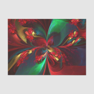 Modern Floral Abstract Art Red Green Pattern #11 Tissue Paper