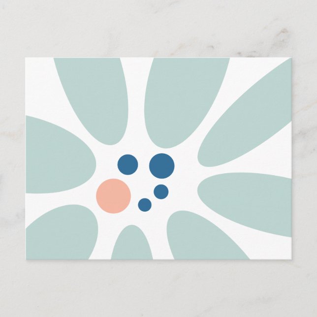 Modern Floral Abstract Design Postcard (Front)