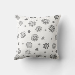 Modern floral abstrakt black and white design cushion
