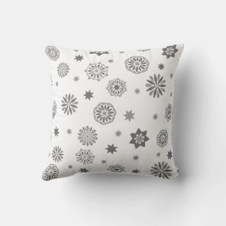 Modern floral abstrakt black and white design cushion