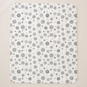Modern floral abstrakt black and white design sherpa blanket