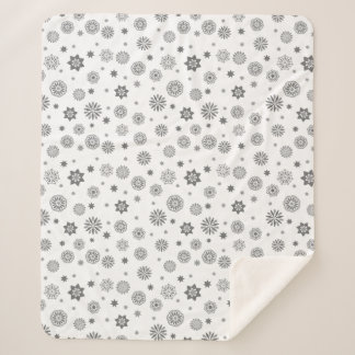Modern floral abstrakt black and white design sherpa blanket
