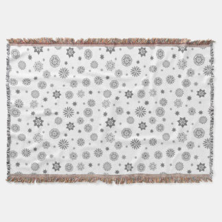 Modern floral abstrakt black and white design throw blanket