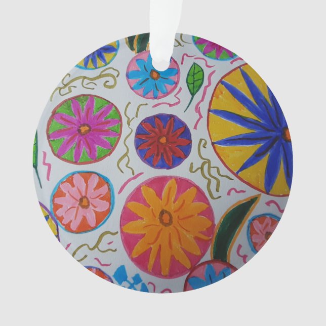 Modern Floral Acrylic Ornament (Front)