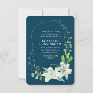 Modern Floral and Foliage Memorial Thank You Card