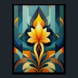 Modern Floral Art Deco Poster. Poster<br><div class="desc">I thought I would try my hand at modern floral art deco. This poster is one of the results. I love it. It is so vibrant in color and the shapes express art deco in a new and vibrant way. This would look so nice in a frame, on a wall...</div>