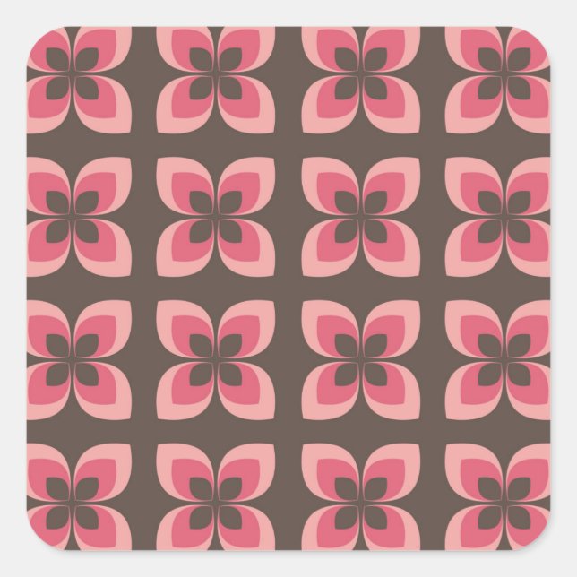Modern Floral Art Design Square Sticker (Front)