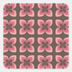 Modern Floral Art Design Square Sticker