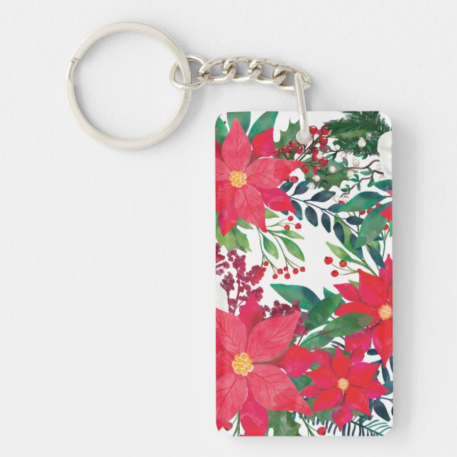 Modern Floral Art Key Ring (Front)