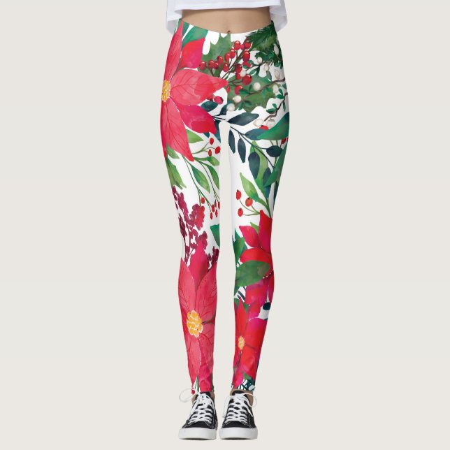 Modern Floral Art Leggings (Front)
