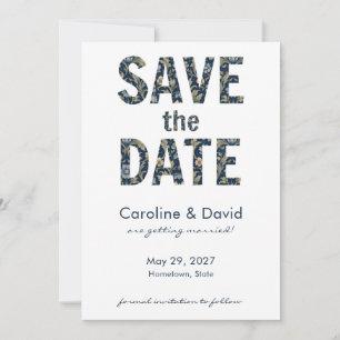 Modern Floral Art Nouveau Modern Simple Wedding Save The Date