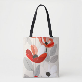 Modern Floral Art Print Tote Bag