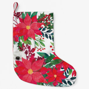 Modern Floral Art Small Christmas Stocking