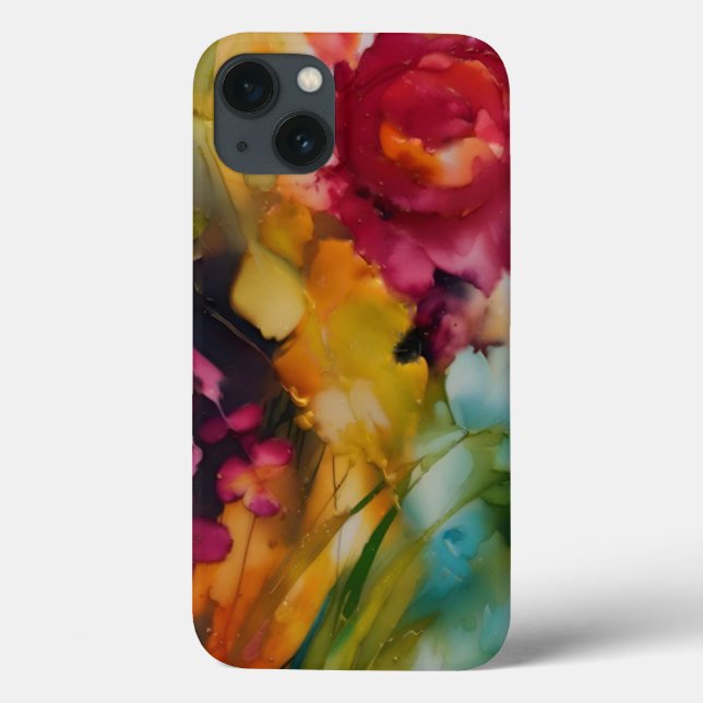 Modern floral art, vibrant colours  Case-Mate iPhone case (Back)