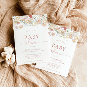 Modern Floral Baby Shower Boho Baby Shower Invit Invitation