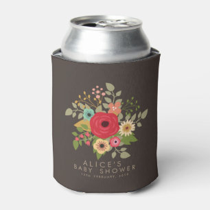 MODERN FLORAL BABY SHOWER CAN HOLDER COOLER