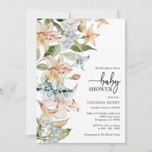 Modern Floral Baby Shower Invitation