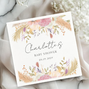 Modern Floral Baby Shower Napkin