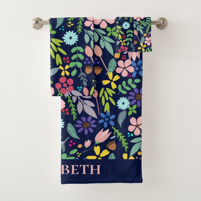 Modern Floral bath towel set (Insitu)